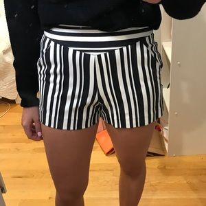 Zara high waisted striped shorts